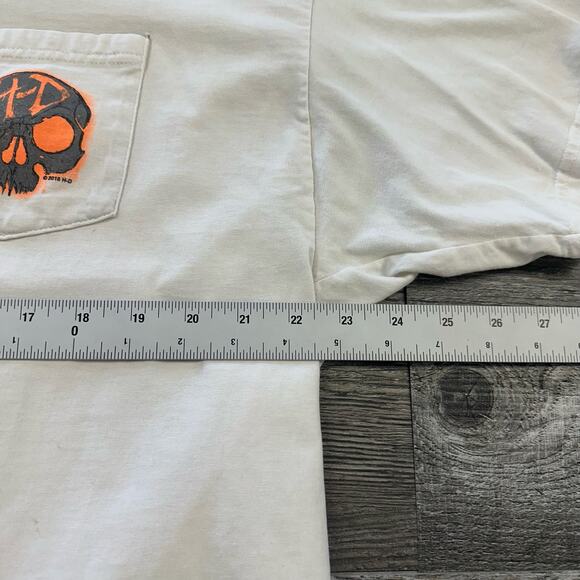 Harley Davidson Myrtle Beach SC White Mens XL Biker‎ HD Skull Graphic Pocket Tee - Picture 7 of 12